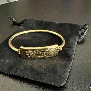 Marc By Marc Jacobs Gold Bangle with Engraved Plate